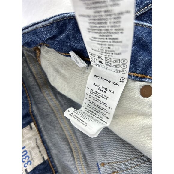 G-Star Raw 3301 Jeans Skinny Women’s Size 31 X 34 Blue Denim - Picture 12 of 12